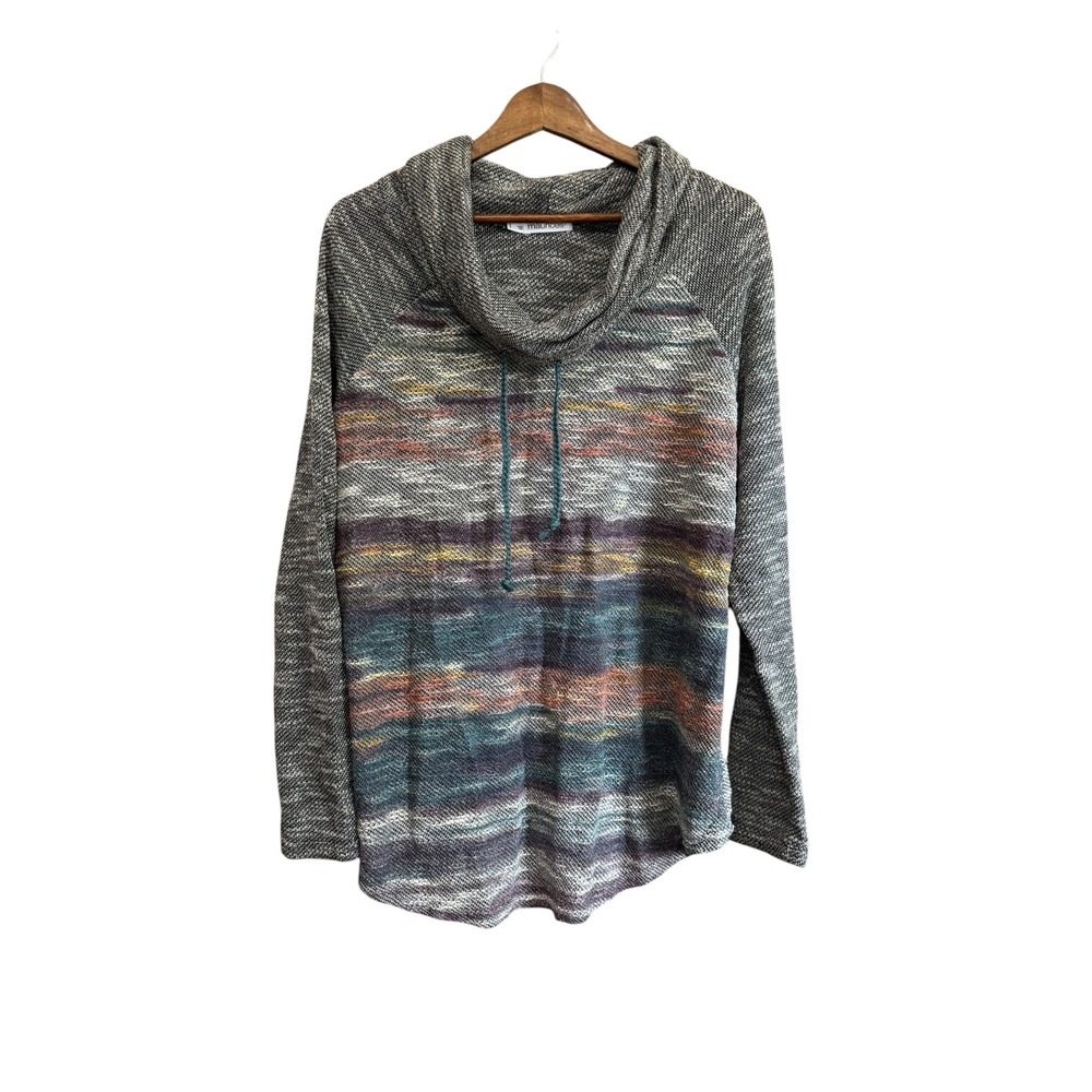 Maurices Cowl Neck Sweater Womens 1 Multi-Color Excellent Space Dye Striped
